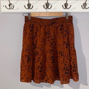 Garnet Hill orange floral skirt